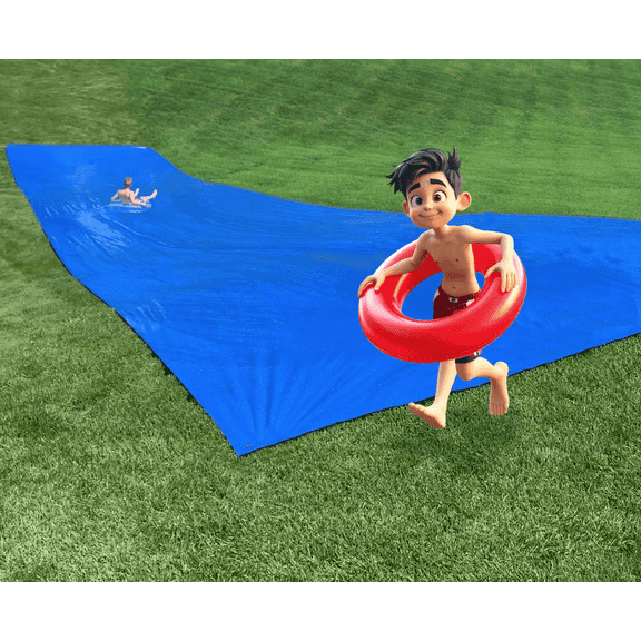 Make-A-Slide - 75 FEET LONG - Giant blue backyard slip and slide water slide for kids and adults