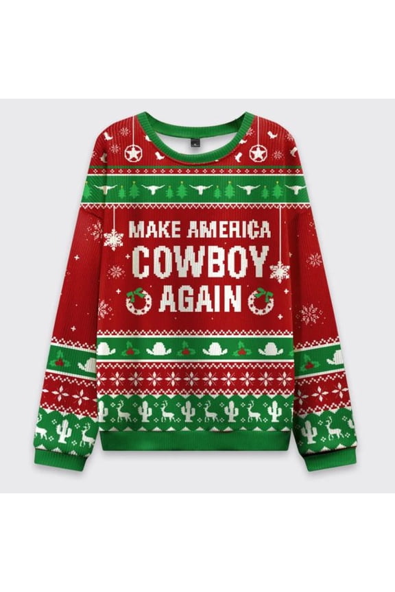 Make America Cowboy Again Ugly Christmas Sweater