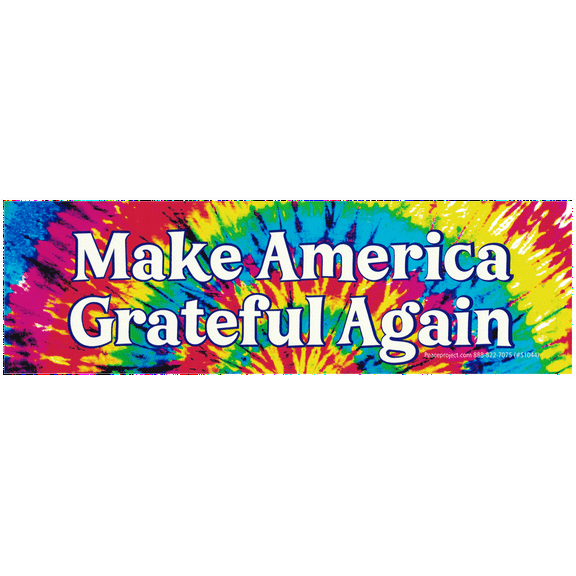 Make America Grateful Again Large Tie Dye Bumper Sticker Decal for Vehicles, Lockers, Skateboards