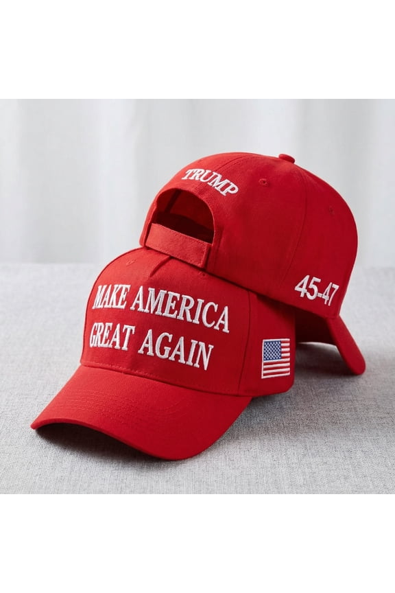 Make America Great Again Embroidered Baseball Cap Adjustable Patriotic USA Flag Hat, Structured 5-Panel Snapback Design