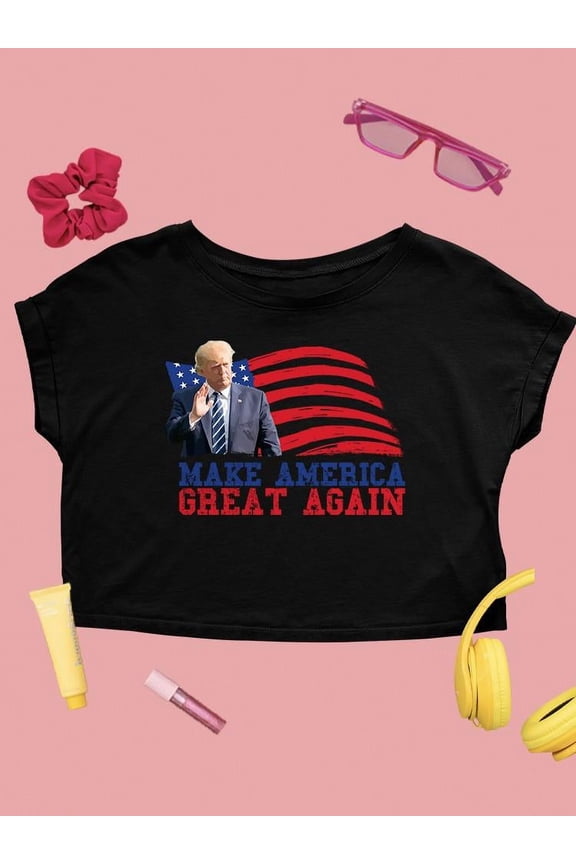 Make America Great Again Shirt Crop Tee Women's