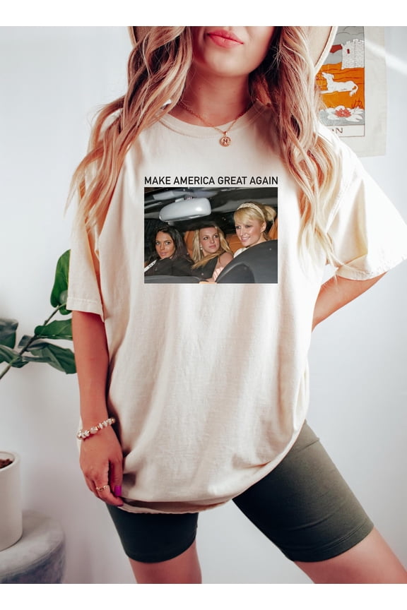 Make America Great Again Shirt, Funny Shirt, Britney Spears Shirt, Mean Girls Shirt, Paris Hilton Shirt, Best Friends Sweatshirt ,Sand Color,Size M