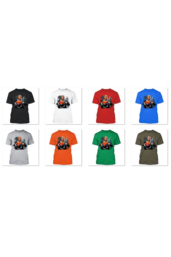 Make America Great Super Donald Trump Man Printed Tshirt Short Sleeve T-Shirt Soft and Comfy Shirt, Lightweight Shirt Color Charcoal Large