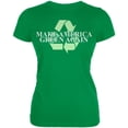 thumbnail image 1 of Make America Green Again Recycle Juniors Soft T Shirt Irish Green SM, 1 of 1