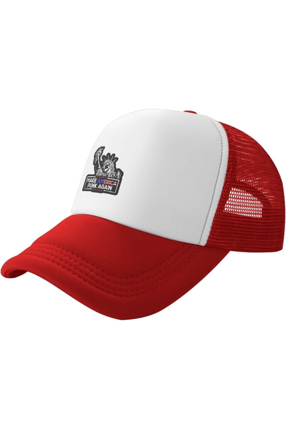 Make America Punk Again Slogan Unisex Adult Adjustable Mesh Hats Baseball Hat Trucker Cap for Men Women Red
