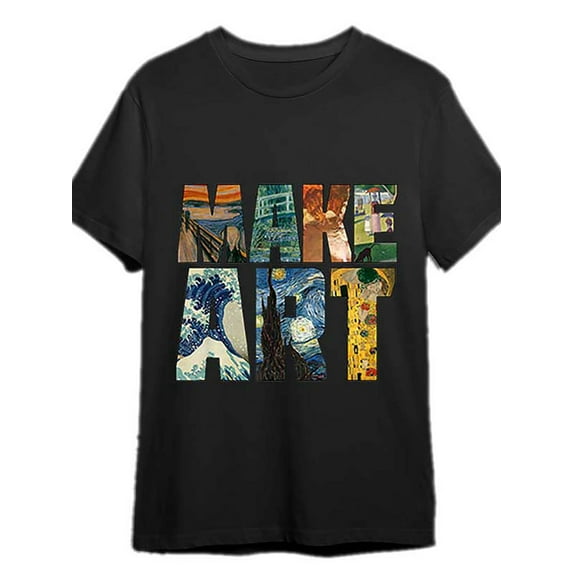 Make Art Humorous Painting Cool T-shirt - Fun Graphic Tee for Men - Short Sleeve - Black - For Art Lovers & Humor Enthusiasts - Perfect Gift for Friends & Family