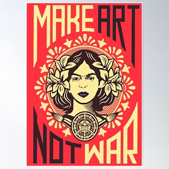 Make Art Not War Frida Kahlo Poster Wall Art Modern Wall Decor For Living Room Bedroom