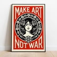 thumbnail image 1 of Make Art Not War Vintage Poster, Red Propaganda Print, Unframed Paper Poster 11x14in, 1 of 4