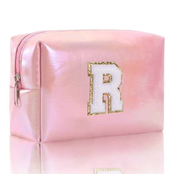 Make up Bag Large Makeup Case Small 5 Travel Vanity Case Kids Small Checke Makeup Bag Makeup Pouch Organizer with inside Pockets Large Capacity Embroidered Alphabet Makeup Bag Toiletry Bag Travel