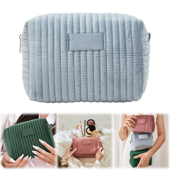 Make Up Bags for Women, Personalized Cosmetic Bags Women, Small Quilted Makeup Pouch, Cute Makeup Bag Travel, Birthday Gifts for Women, 1 Pcs, 8.66x5.11x5.9"