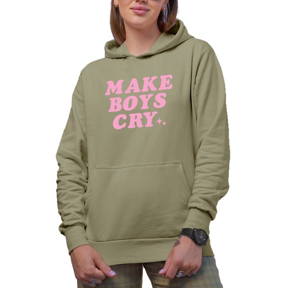 Make Boys Cry, Girl Quote, Sassy Girls Merch Gift, Sand Hooded Sweatshirt or Hoodie, 3XL