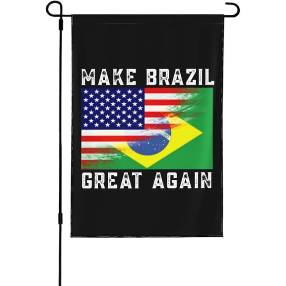 Make Brazil Great Again Garden Flag Yard Sign 12x18 Flags For Outside Outdoor House Decorations
