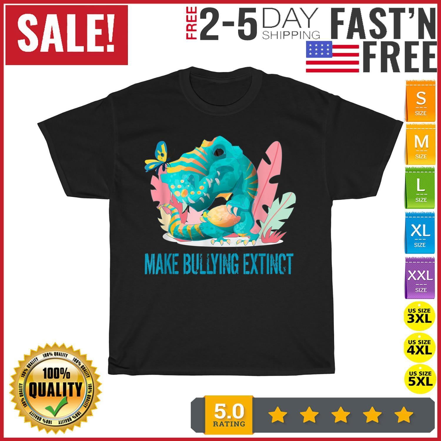 Make Bullying Extinct We Wear Orange For Unity Day Dinosaur T Shirt Men ...