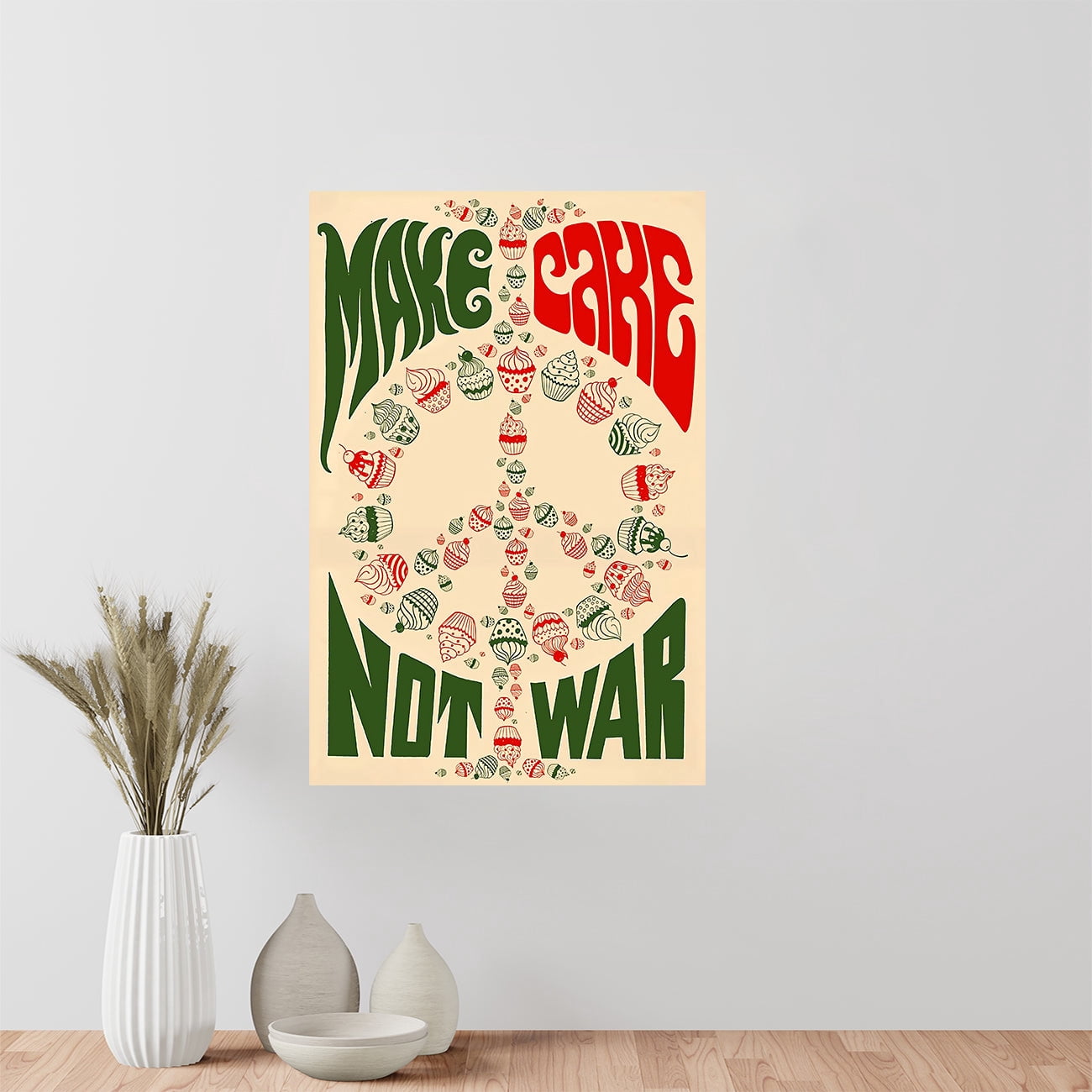 T-shirt Unisex 'Make Cake Not War' - Neuf Avec étiquettes, Manches Courtes, Taille Unique