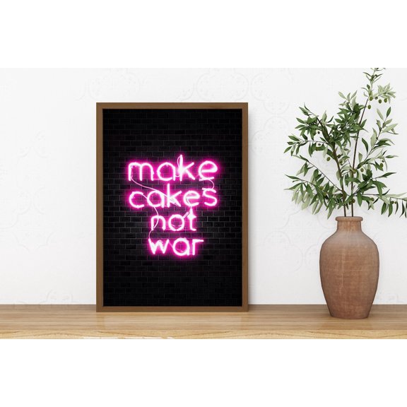 Make Cakes Not War Kitchen Poster Unframed Paper Print