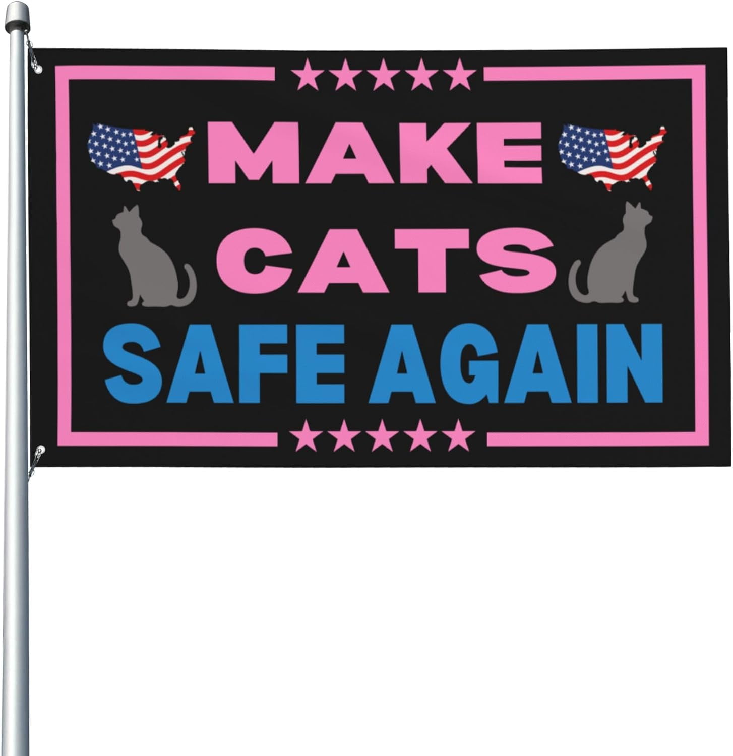 Make Cats Safe Again Trump 2024 Girls For Trump Pink 3x5 Flag Banner