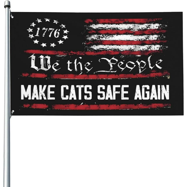 Make Cats Safe Again Trump 2024 Save America Again 3x5 Flag Banner Yard