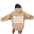 thumbnail image 1 of Make Crowded Women's Hooded Sweatshirt Cozy Pullover with Front Pocket for Casual Streetwear Fashion, 1 of 5