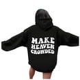 thumbnail image 1 of Make Crowded Women's Hooded Sweatshirt Cozy Pullover with Front Pocket for Casual Streetwear Fashion, 1 of 5