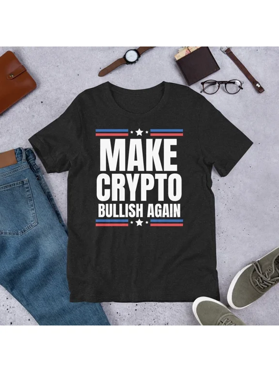 Make Crypto Bullish Again Cryptocurrency Graphic Gift Design Style T-Shirt