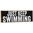 thumbnail image 1 of Make Em Laugh Just Keep Swimming - Rustic Wooden Sign-Great Gift and Decor for Swimming Pool, Beach and Lake House Under $15, 1 of 5