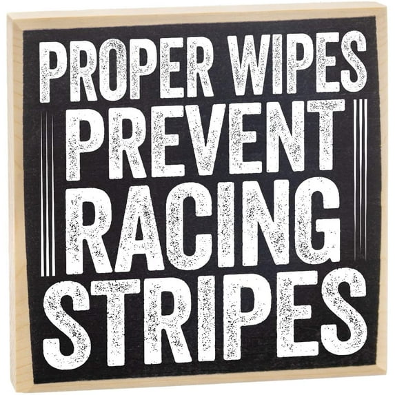 Make Em Laugh Proper Wipes - Rustic Wooden Sign - Funny Bathroom Décor and Gag Gift Under $15!