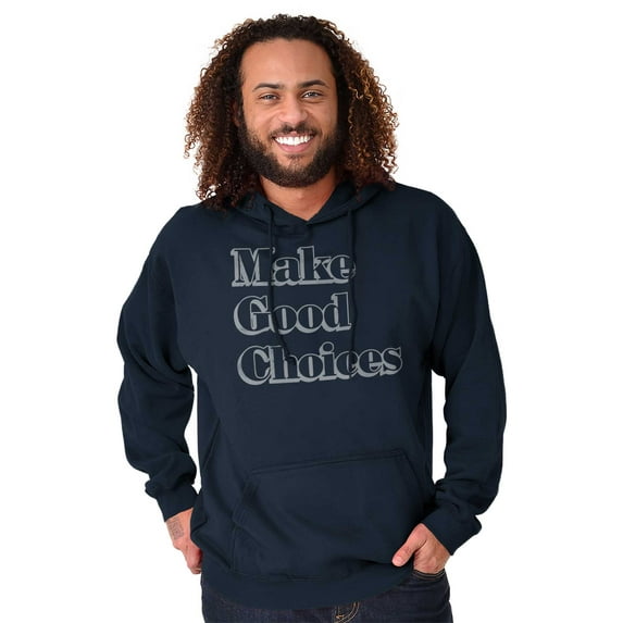 Make Good Choices Motivational Gym Unisex Plus Fleece Graphic Hoodie Brisco Brands 3X