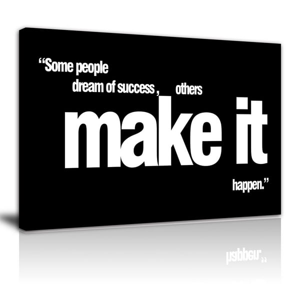 Make It Happen Motivational Office Canvas Wall Decor Work Sucess Wall Art Inspirational Entrepreneur Business Quotes Wall Art Modern Office Large Paintings Artwork
