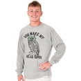 thumbnail image 1 of Make Head Spin Hipster Glasses Owl Long Sleeve TShirt Men Women Brisco Brands M, 1 of 6