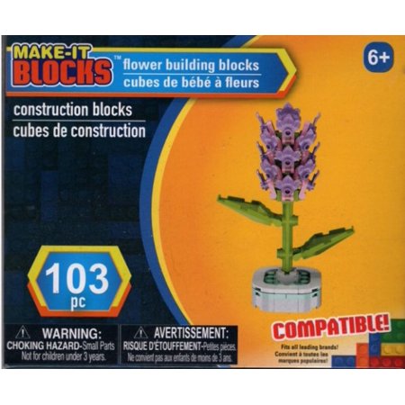 Make-It-Blocks Purple Flower Building Construction Blocks, 103 Piece Set