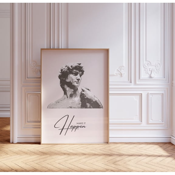Make It Happen Quote Retro Office Motivational Poster Art Unframed Paper Print