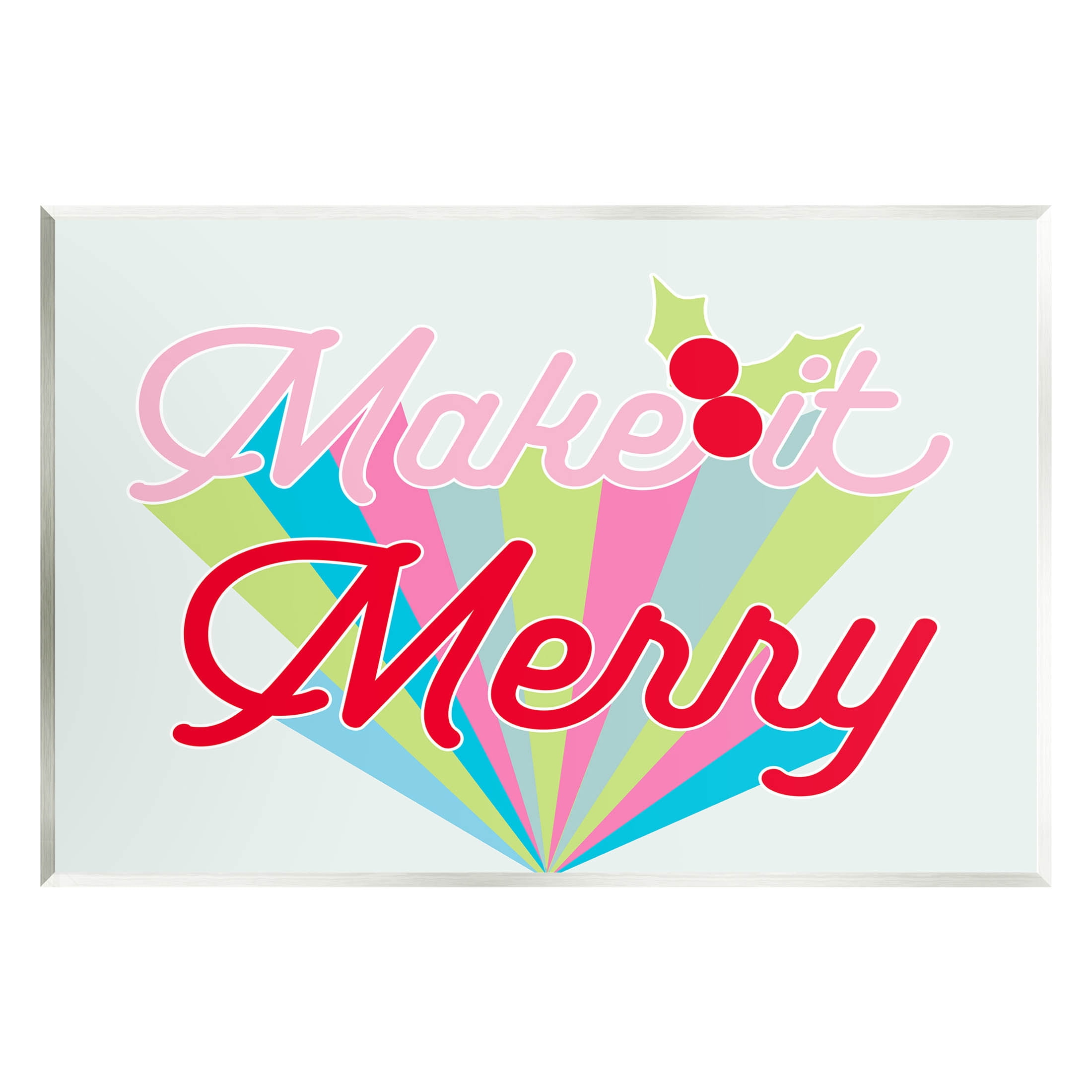 Make It Merry Bold Christmas Stripes Holiday Graphic Art Unframed Art Print Wall Art