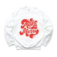 thumbnail image 1 of Make It Merry Cursive Distressed - Women's Graphic Sweatshirt, 1 of 17