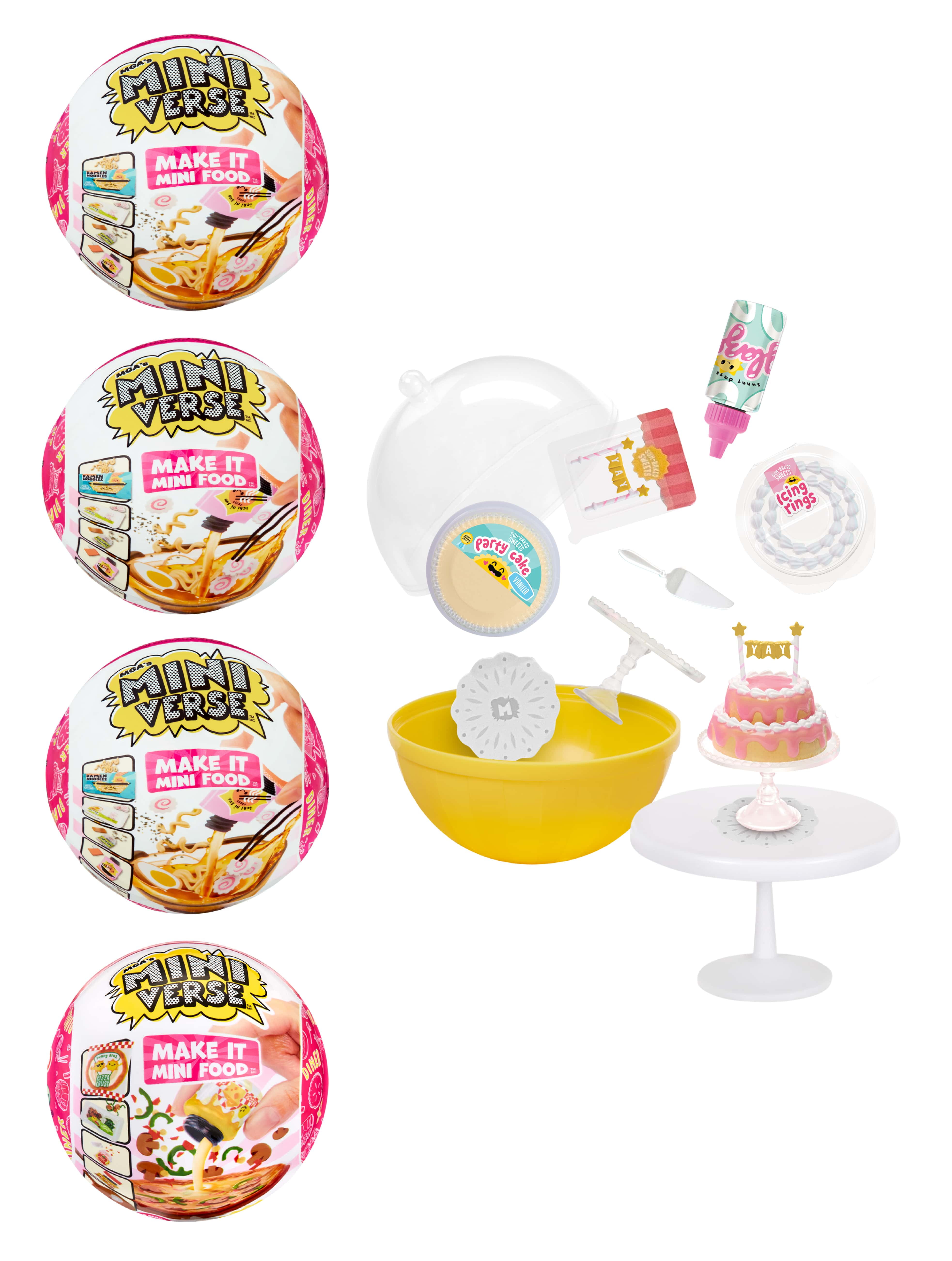 MGA's Miniverse Make It Mini Food Diner Series 2 Pastry Shop Bundle Mini Collectibles 4pk
