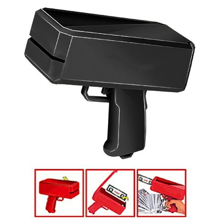 Make It Rain Paper Spray Prop for Party, Battery-Powered Money Dispenser Toy – Ideal for Weddings, Birthday Parties,Black
