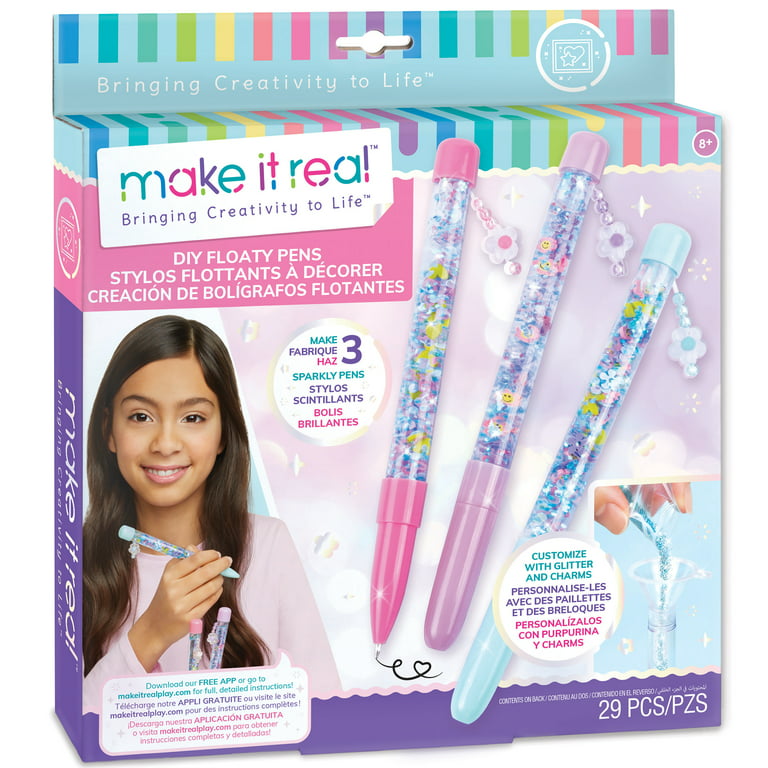 Make It Real: DIY Floaty Pens - Make 3 Sparkly Pens, Customize