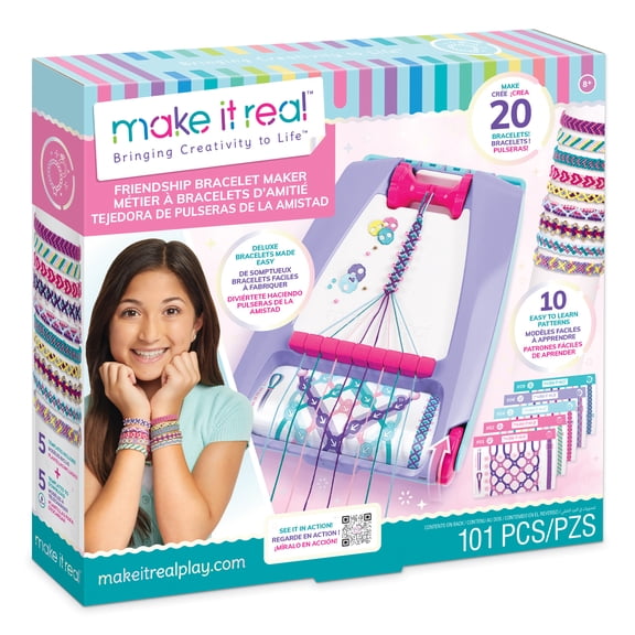Make It Real: DIY Friendship Bracelet Maker Set - 20 Bracelets, 101 Pieces, Tweens & Girls, Ages 8+