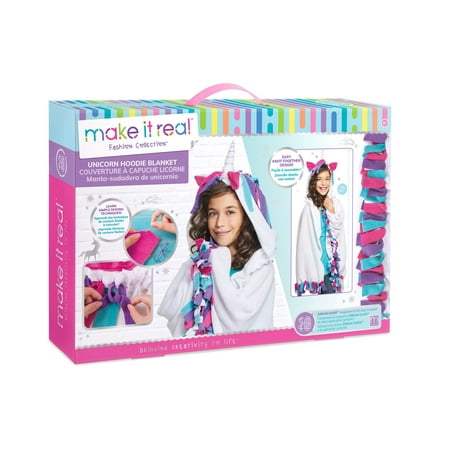 Make It Real Fashion Collection Unicorn Hoodie Blanket Craft Kit (5 Pieces)