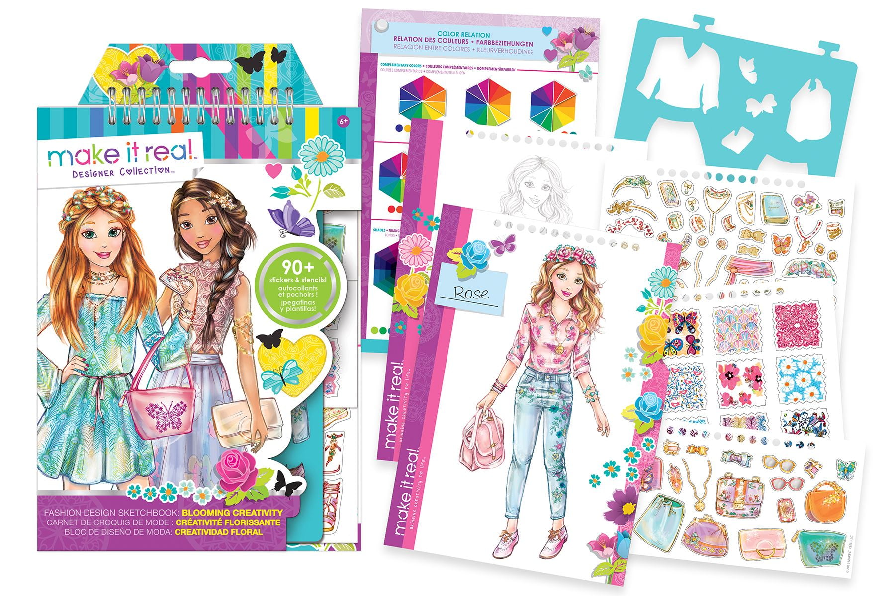 Premium K-Idol Makeup Fashion Sticker Book, Makeup & Hair Design Portfolio  Beginner Learning Girls Sketch Book, Coloring Book Crayons Age 6-12, Arts