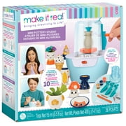 Make It Real: Mini Pottery Studio - 26 pcs DIY Pottery Kit, Mess Free Air Dry Clay, 10 Projects, Tweens, Girls & Kids Ages 8+