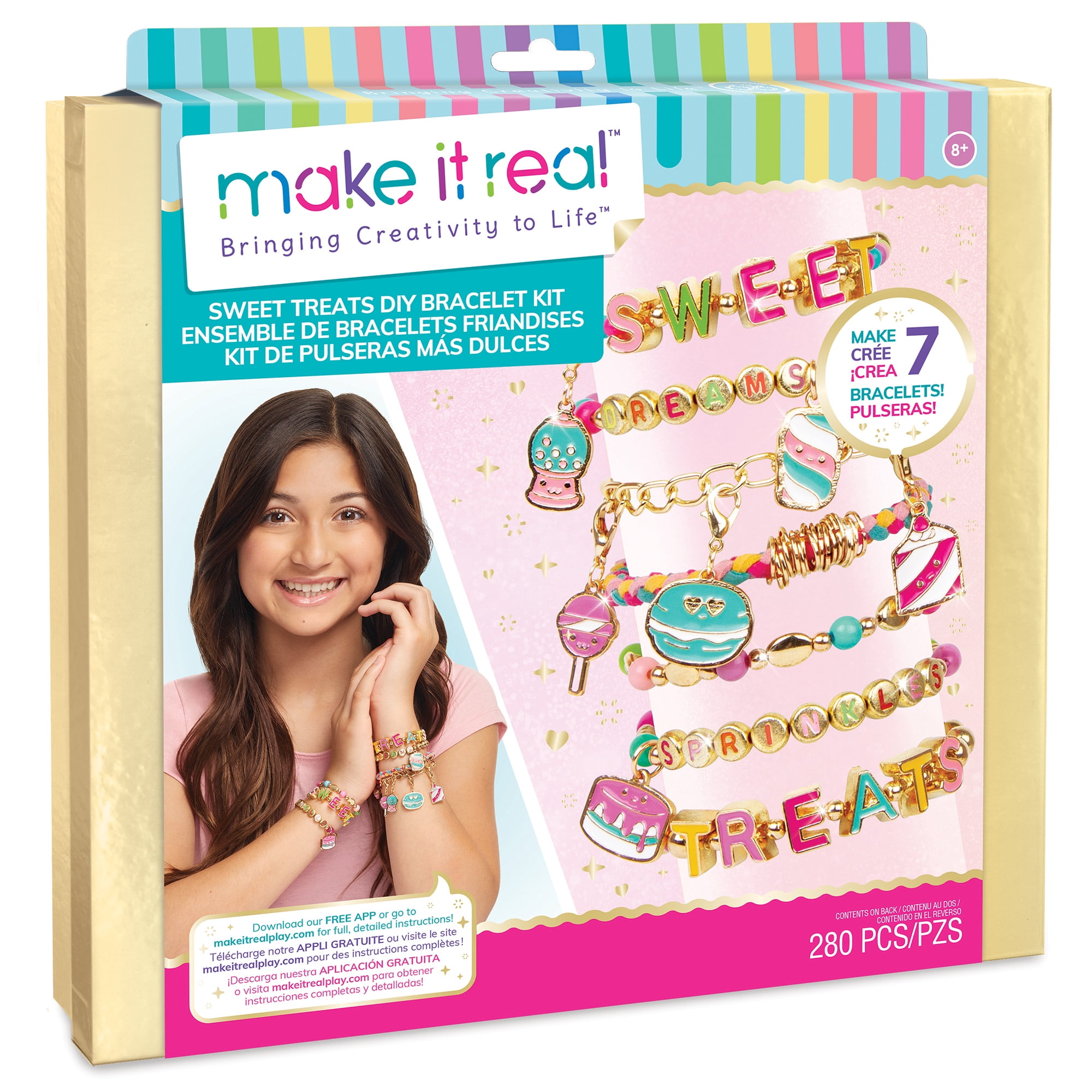 Make It Real: Rainbow DIY Bling Bracelets Kit - Create 5 Unique