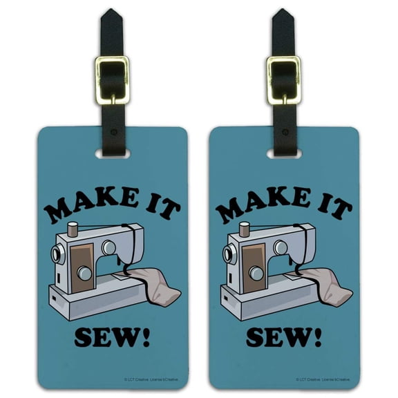 Make It Sew So Sewing Funny Humor Luggage ID Tags Suitcase Carry-On Cards - Set of 2