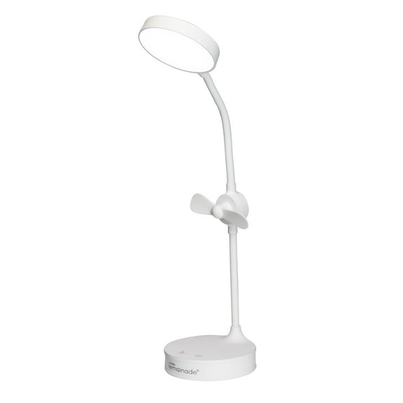 Make Lemonade 3-in-1 Rechargeable Desk Lamp with Mirror and Fan