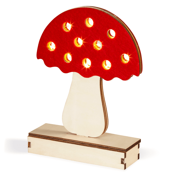Make Lemonade DIY Mushroom Wood Cutout Lamp Battery Operated ML-LP300-MU