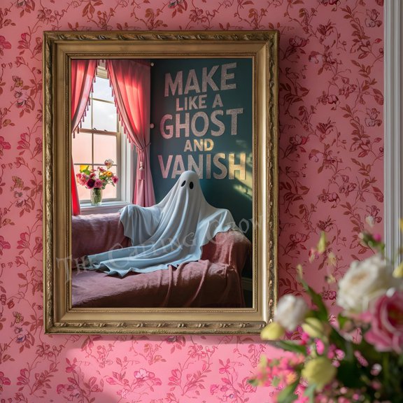 Make Like A Ghost And Vanish Funny Ghost Print, Gothic Wall Art, Goth Aesthetic, Alternative Emo Art Poster, Poster Only