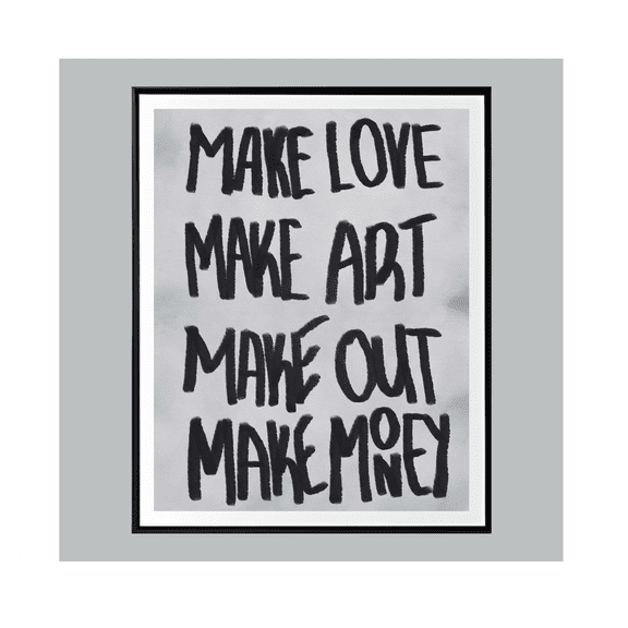 Make Love Make Money Poster Edgy Poster Grunge Wall Art Baddie Room Decor Black And White Quote Art