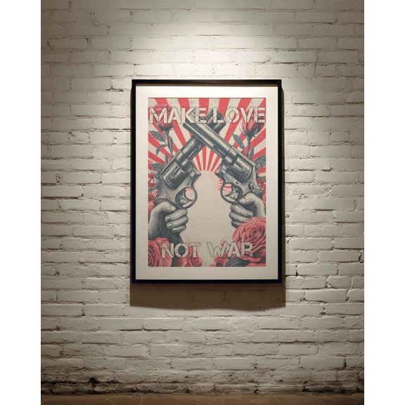 Make Love Not War Print: Retro Bold Protest #124, Unframed Poster Size 24x36