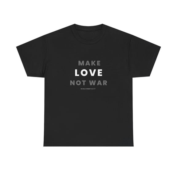 Make Love not War Unisex Heavy Cotton Tee Express Delivery available (S, Black)