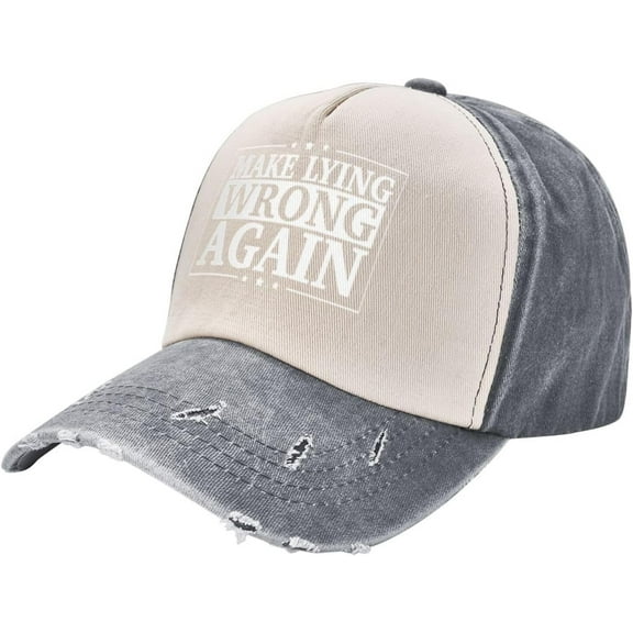 Make Lying Wrong Again Hat Vintage Adjustable Baseball Cap Cotton Dad Hat Trucker Hat for Women Men,Dark Red