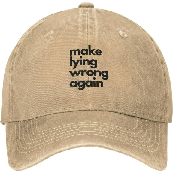 Make Lying Wrong Again Hat for Women Men, Adjustable Casquette Denim Cap Baseball Cap